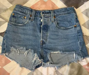 Women’s Distressed Levi’s Denim Shorts thumbnail 1