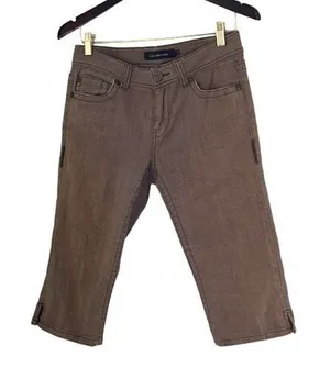 Calvin Klein Jeans Bermuda Shorts Capris Brown Denim Size 6‎ thumbnail 1