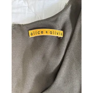 Alice + Olivia Sahara Multi-color‎ Striped Mini Dress Olive Green Small thumbnail 4