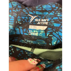 Old Navy Active Go-Dry Cropped Compression Leggings Womens Small Blue Mosaic thumbnail 4