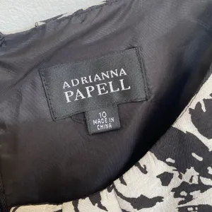 Adrianna‎ Papell Black Ivory Floral Fit & Flare Dress Size 10 thumbnail 4