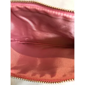 KATE SPADE New York Pink & White Argyle Zip Pouch Clutch Cosmetic Bag 10.5” thumbnail 3