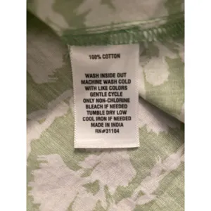 Crown &‎ Ivy Green Ivory Floral Cotton Dress Square Neck Puff Sleeve Med Resort thumbnail 7