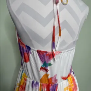 LORAGAL Floral Deep V Neck Floral Ruched Cinch Waist Maxi Dresses-Large NWT thumbnail 12