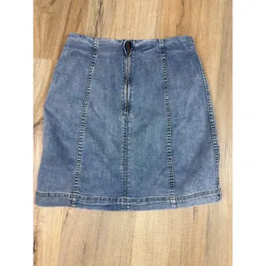 Free People Modern Femme Denim Mini Skirt Medium Wash Blue Size 6 OB502854 thumbnail 6
