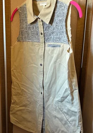 FINAL MARKDOWN Gilded Intent  Sleeveless Raw Edge Jacket XS thumbnail 1