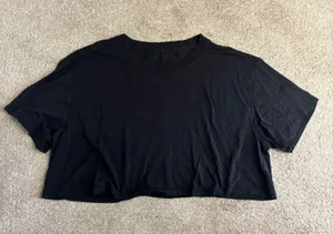 black cropped workout tee Size L thumbnail 1