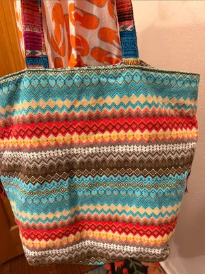 🌈🌈🌈BOGOHO🌈🌈🌈Colorful Boho Fringe Tote Bag - Pink, Blue & Multi thumbnail 8