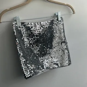 Glamorous Silver Sequin Crop Top thumbnail 4