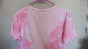 PINK Victoria's Secret tie dye short sleeve t-shirt with pocket in pink and black size XS. thumbnail 6