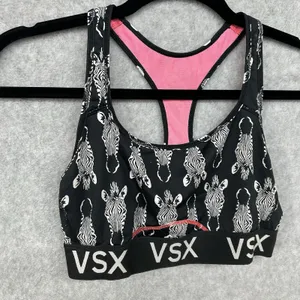 VSX Sport Victoria's Secret Sports Bra Black Size Medium Zebra Racer back thumbnail 3