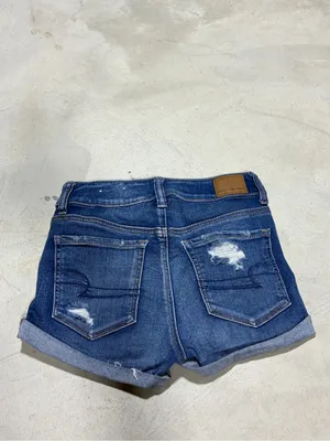 American Eagle hi-rise shortie Distressed Roll-Cuff Women's Denim Shorts 2 thumbnail 5
