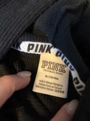 PINK Victoria's Secret Black Waffle Knit Hoodie thumbnail 2
