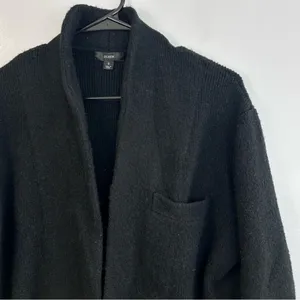 J. Crew Black Cocoon Wool & Alpaca Blend Blazer Sweater Cardigan Size Small thumbnail 8