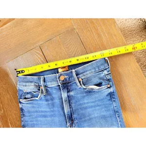 Mother The Stunner Zip‎ Ankle Step Fray Jeans Womens Blue Size 26 thumbnail 8