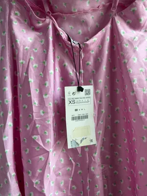 Zara Pink Floral Cowl Neck Slip thumbnail 6