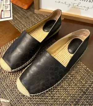 Coach Black Espadrille Slip-On Flats thumbnail 1