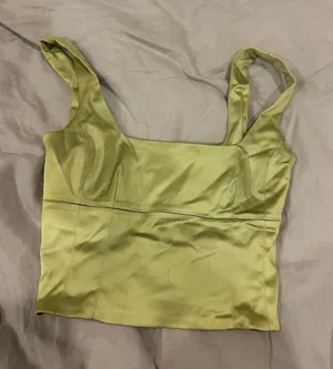Wilfred green satin crop tank thumbnail 1