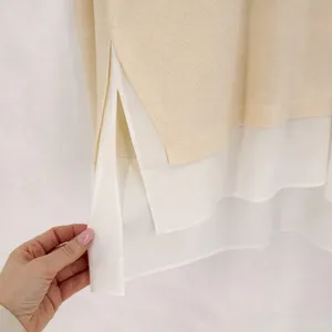 Lauren Ralph Lauren Sweater Women PS Cream Silk Blend Layered‎ Preppy Minimalist thumbnail 3
