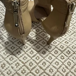 White House Black Market Tan Peep-Toe Heels thumbnail 6