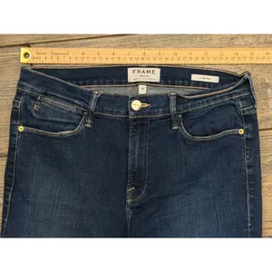 FRAME Le High‎ Flare Benedict Canyon Dark Wash High Rise Jeans Size 32 (30x30) thumbnail 7
