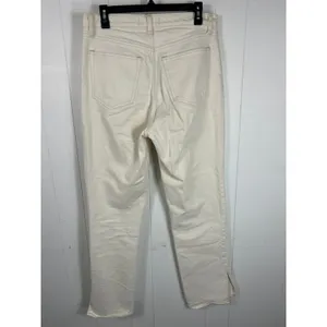 Abercrombie & Fitch 90's Straight Ultra High Rise Off White Jeans in Size 31/12R thumbnail 4