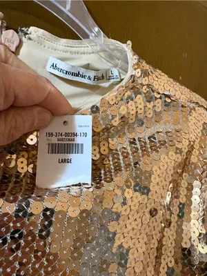 NWT Abercrombie & Fitch Paloma Gold Sequin Bodycon Mini Dress thumbnail 6