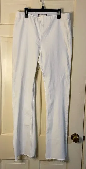 FP We The Free Jenny High Rise Skinny Flare Pullon Pants White Size 31 thumbnail 1