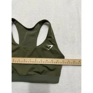 Gymshark Women's Green Vital Seamless V Neck Sports Bra Size Small thumbnail 5