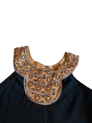 Free People Black Gold Embroidered Halter Mini Dress Beaded Trim Small Women's thumbnail 10