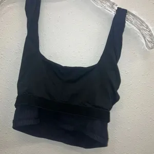 Glyder Black Square neck Ribbed Shelf bra Activewear Bra Small #715 thumbnail 6