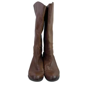 Franco Sarto Womens Brown Leather Zip Up Almond Toe Knee-High Tall Boots Size 10 thumbnail 2