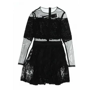 Asilio Wicked Games Black Lace Sheer Mini Dress XS Whimsigoth Romantic Witchy thumbnail 4