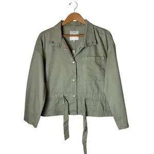 Madewell Jacket Women Medium Sage Green Southlake Military Tie Waist‎ Coat NWT thumbnail 3