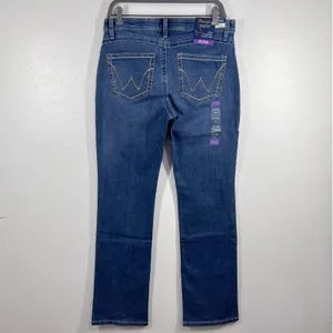 Wrangler Q-Baby Ultimate Riding‎ Jeans Dark Wash Denim Straight Leg 9x34 Western thumbnail 3