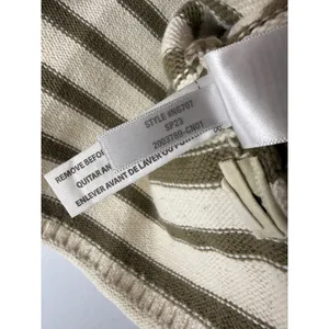 Madewell Conway roll neck pullover‎ sweater cream green stripe medium thumbnail 4