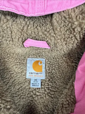 Carhartt Bubblegum Pink Hooded Sherpa-Lined Workwear Vest Size: XS (0/2) thumbnail 2
