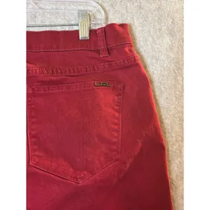 Lauren Jeans Co Ralph Lauren 14W Red Burgundy Straight Leg Stretch Jeans thumbnail 9