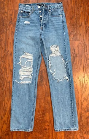 Aeropostale 90s baggy Button-Fly Light Blue Jeans thumbnail 1