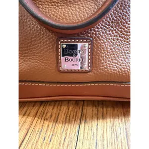 Dooney & Bourke Satchel Bag Womens Brown Pebbled Leather Zip Crossbody Purse thumbnail 3