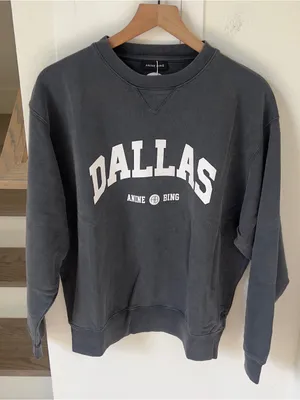 Anine Bing Ramona Sweatshirt University of Dallas in Washed Black NWT thumbnail 2