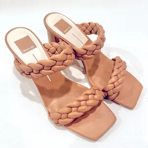 Dolce‎ Vita Paily Braided Sandal Chunky Heel Women's 9.5 Tan Faux Leather NEW thumbnail 4