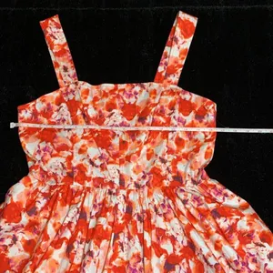 CHELSEA28 Fit & Flare Cotton Minidress in Orange Blue Blushed Blooms Medium thumbnail 5
