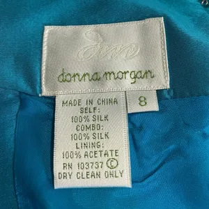 NWT Donna Morgan Silk Paisley Dress Brown Turquoise Boho Midi Size 8 thumbnail 3