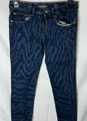 Chloé Women's Navy Zebra Skinny Jeans thumbnail 1