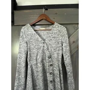 Altar'd State Gray‎ Marl Knit Asymmetrical Button Dress Medium Skater Grunge thumbnail 3
