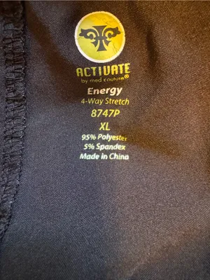 Women's Activate by Med Couture Black 8747 Yoga Cargo Scrub Pants Size XL Petite thumbnail 6
