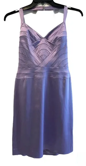 Papell Boutique Evening V-Neck Halter Prom Pencil Dress Lavender Size‎ 10 thumbnail 1