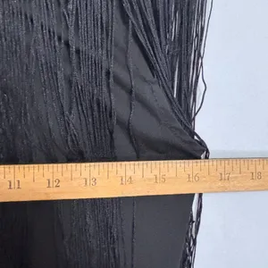 Fringe Lace Bodysuit Womens XL Black Mock Neck Western Clubwear‎ Festival Party thumbnail 3