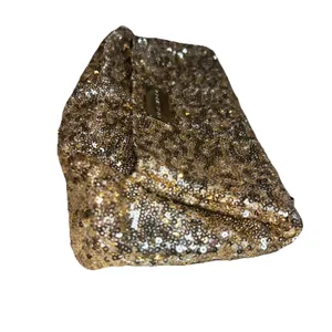Victoria's Secret Angel Gold Sequin Foldover Clutch‎ Cosmetic Bag NWT Gold Glam thumbnail 13